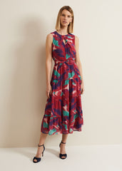 Jolene Floral Midi Dress - Multi-Coloured