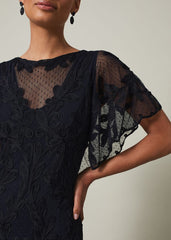 Noelle Navy Tapework Maxi Dress - Navy