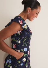 Kallie Floral Wide Leg Jumpsuit - Navy/Multi