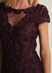 Agatha Berry Tapework Midi Dress - Berry