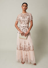 Hilary Embellished Maxi Dress - Mauve