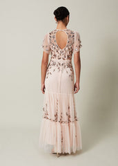 Hilary Embellished Maxi Dress - Mauve