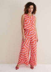 Aubrey Striped Wide Leg Jumpsuit - Pink/Orange