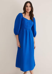 Celila Linen Midi Dress - Blue