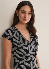 Siobhan Abstract Maxi Dress - Black/White