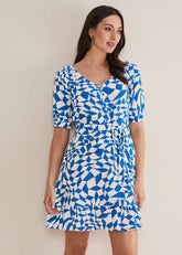 Penele Geo Swing Dress - Blue