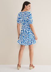 Penele Geo Swing Dress - Blue