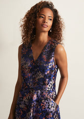 Adonia Abstract Jacquard Dress - Multi-Coloured