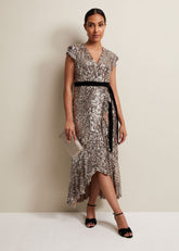 Petite Enja Sequin Maxi Dress - Gold