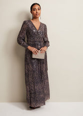 Petite Amily Sequin Maxi Dress - Rose Gold