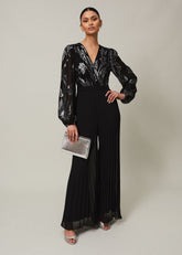 Althea Wide Leg Jumpsuit - Black