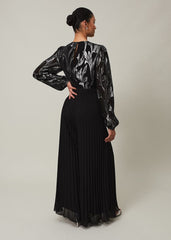Althea Wide Leg Jumpsuit - Black