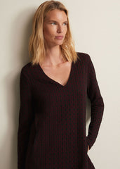 Lianna Geo Mini Dress - Burgundy