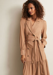 Morgan Trench Midi Dress - Camel