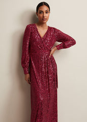 Petite Amily Pink Sequin Maxi Dress - Pink