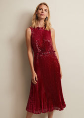 Simara Pink Sequin Midi Dress - Pink