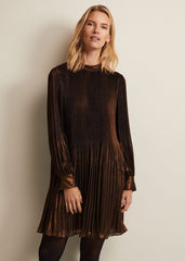 Annabel Foil Dress - Gold