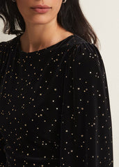 Adele Velvet Mini Dress - Black