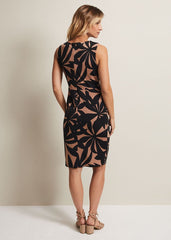 Black Multicoloured Leaf Print Bodycon Mini Dress - Black/Multi