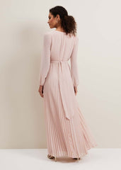 Alecia Pleated Maxi Dress - Antique Rose
