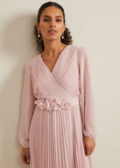 Petite Alecia Pleated Maxi Dress - Antique Rose