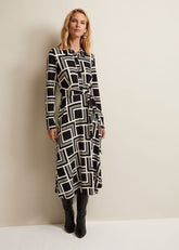 April Geo Midi Dress - Black/Multi