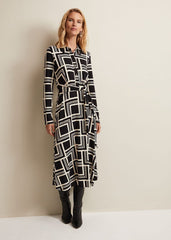 April Geo Midi Dress - Black/Multi