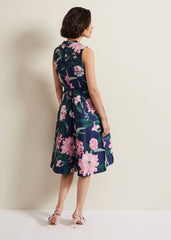 Salina Floral Jacquard Dress - Multi-Coloured