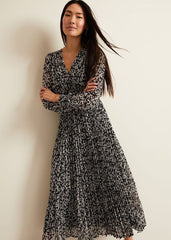 Ayana Spot Pleat Midaxi Dress - Multi-Coloured