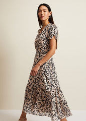 Amy Floral Midi Dress - Multi-Coloured