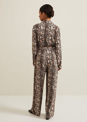 Petite Snake Constance Jumpsuit - Brown