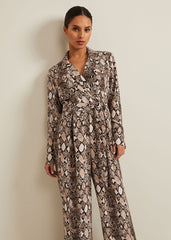 Petite Snake Constance Jumpsuit - Brown