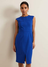 Karmie Ponte Fitted Pencil Dress Petite - Blue
