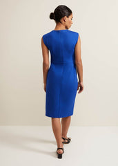 Karmie Ponte Fitted Pencil Dress Petite - Blue