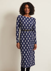 Kelly Geo Midi Shift Dress - Blue