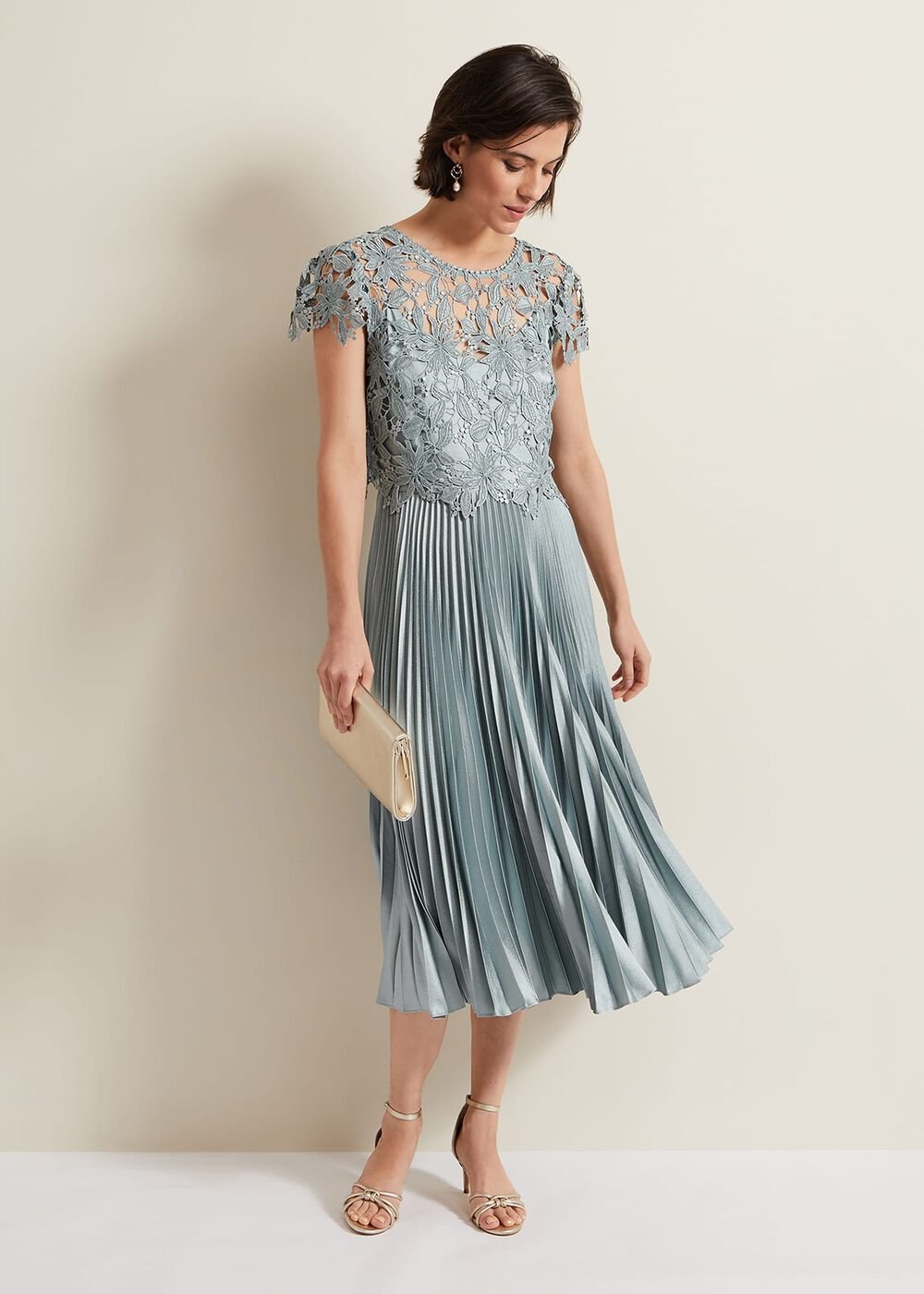 Dana Lace Double Layer Dress - Light Green
