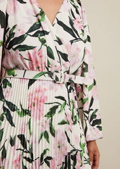 Penny Floral Pleat Midi Dress - Multi-Coloured