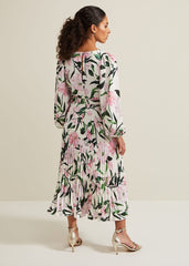 Petite Penny Floral Midi Dress - Multi-Coloured
