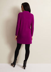 Azealia Fine Knit Tunic Mini Dress - Purple