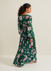 Petite Rosa Floral Pleat Maxi Dress - Multi-Coloured