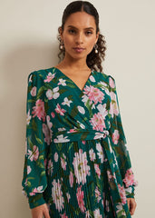 Petite Rosa Floral Pleat Maxi Dress - Multi-Coloured