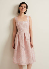 Jacesta Jacquard Fit And Flare Dress - Pale Pink