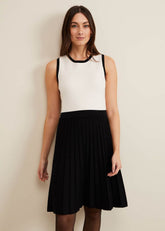 Libby Textured Knit Dress - Black/Ivory