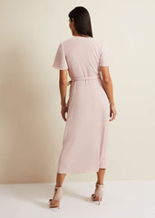 Julissa Frill Wrap Midi Dress - Antique Rose