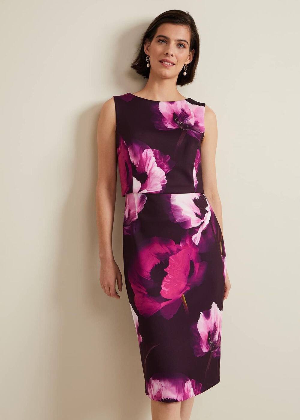 Christie Printed Scuba Midi Dress - Multi-Coloured