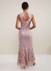 Jaclyn Embroidered Maxi Dress - Pale Pink