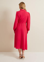Philippa Long Sleeve Midi Dress - Pink