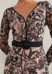 Nola V-Neck Embroidered Maxi Dress - Multi-Coloured