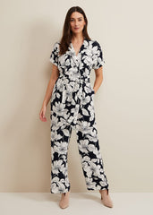 Constance Floral Jumpsuit - Navy/Ivory