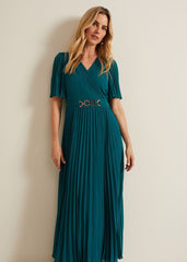 Yasmina Pleated Maxi Dress - Green